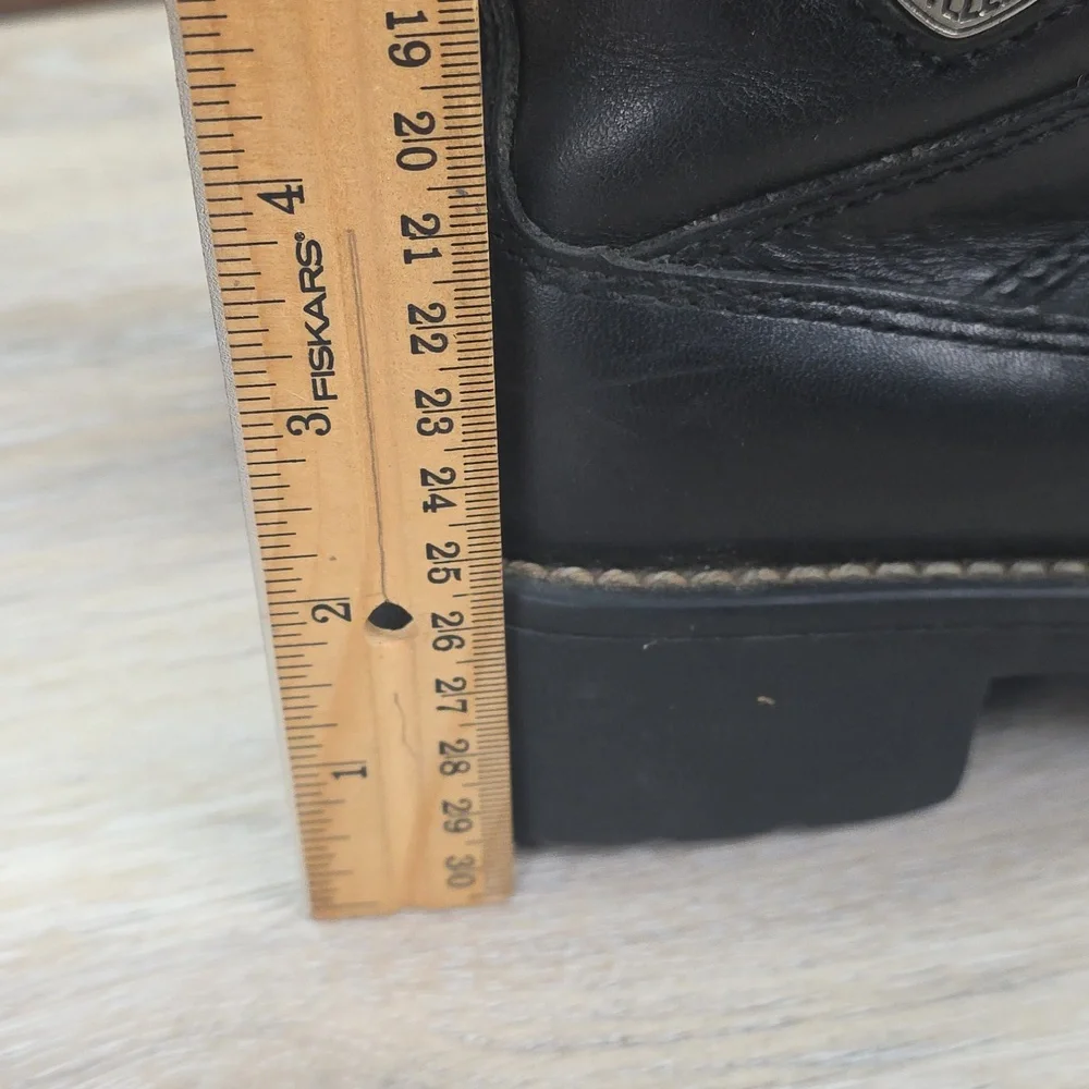 VNTG 90s/Y2K Harley-Davidson Women Leather Ankle LaceUp Riding Moto Boots SZ 10 - Picture 9 of 16